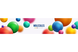 Colorful atom molecules, a Technology Illustration by kotoffei