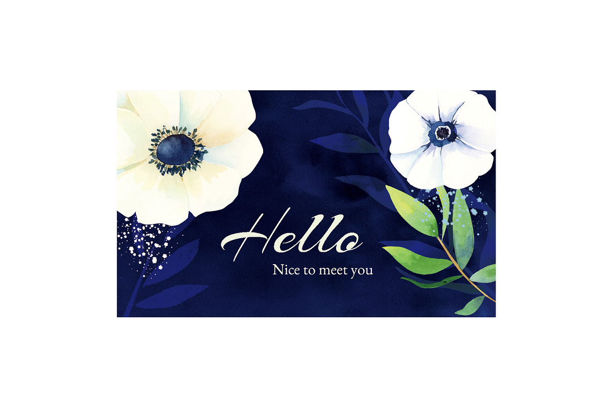 Watercolor Anemones Business Cards, a Business Card Template by Ujean'sWhimsicalWorld (Photo 3 of 4)