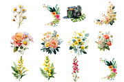 Watercolor Summer Garden Clipart, an Illustration by DreamArtGraphic (Thumbnail 4 of 4)