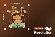 Camping Scenes 3D Character Pack, a Characters & Person 3D Model by Haps Space (Thumbnail 2 of 4)