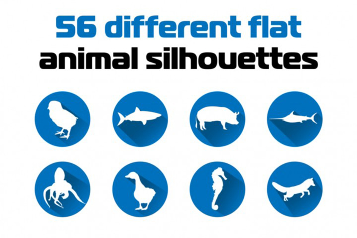 56 Animal Silhouettes Icon Set, an Icon by Vintage Font Lab (Photo 1 of 4)