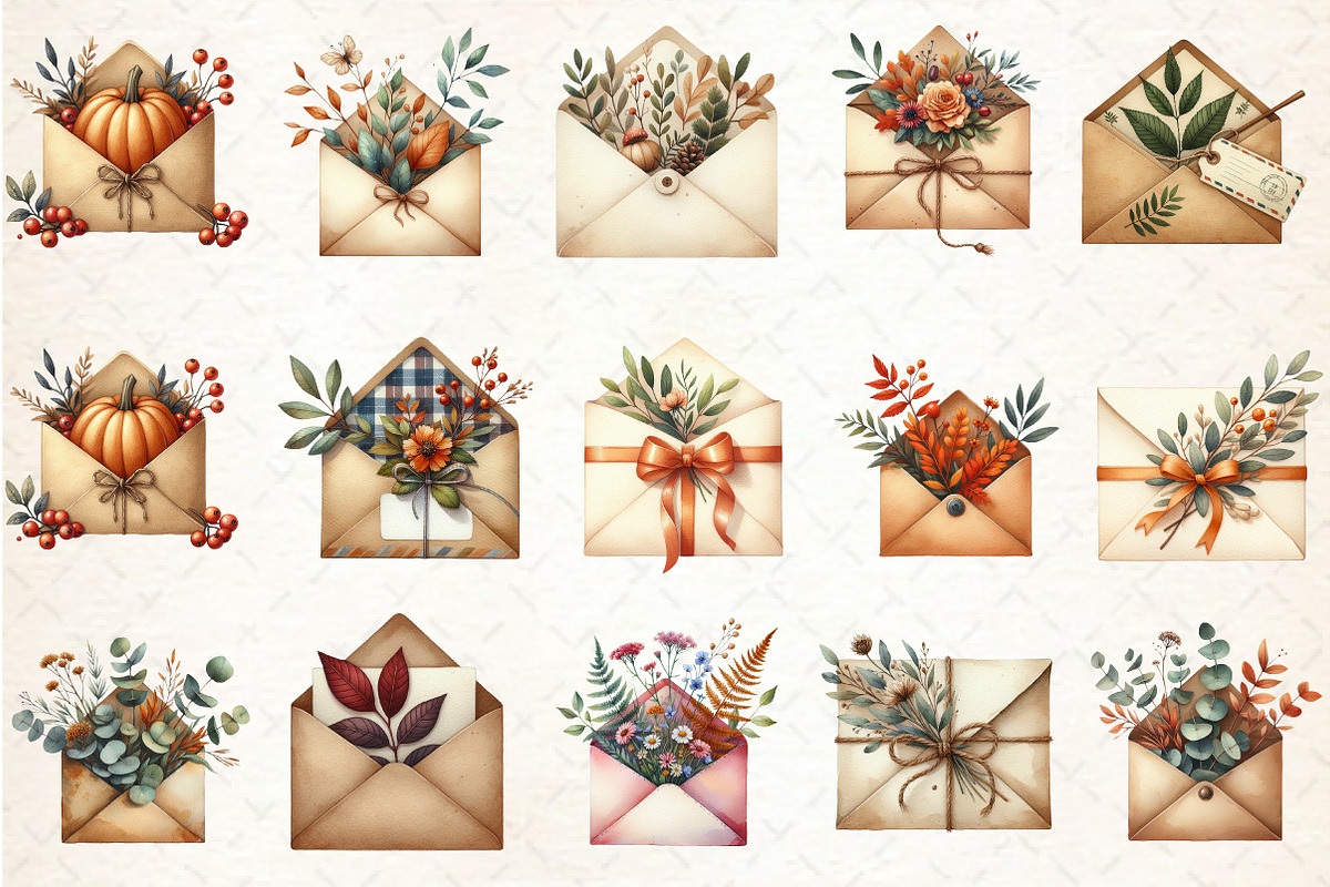 Autumn Envelope Clipart, an Illustration by Rose Art (Photo 2 of 7)