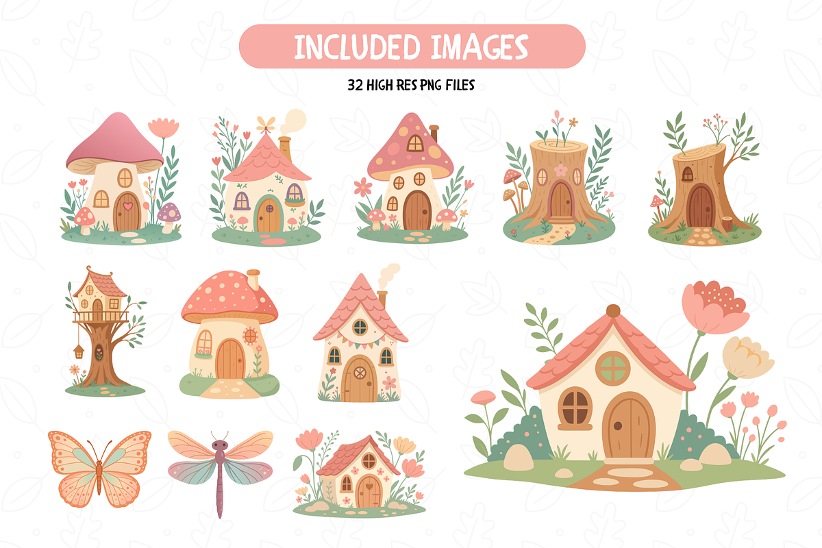 Whimsical Fairies Clipart Bundle, an Object Illustration by TatiMockup
