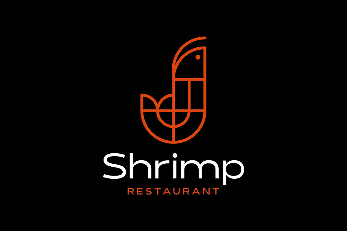 Shrimp Prawn Lobster Outline Logo, a Branding & Logo Template by Buqancreative (Photo 2 of 4)