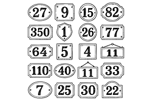 House Numbers Illustration Set, an Object Graphic by nikagraphic