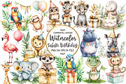 Safari Birthday Clipart, an Illustration by OK Design (Thumbnail 1 of 5)