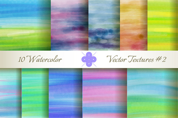 10 Watercolor Vector Textures 2