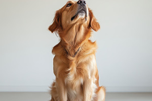 Golden Retriever Puppy Sitting Looki, an Animal Photo by Pixeness Studio