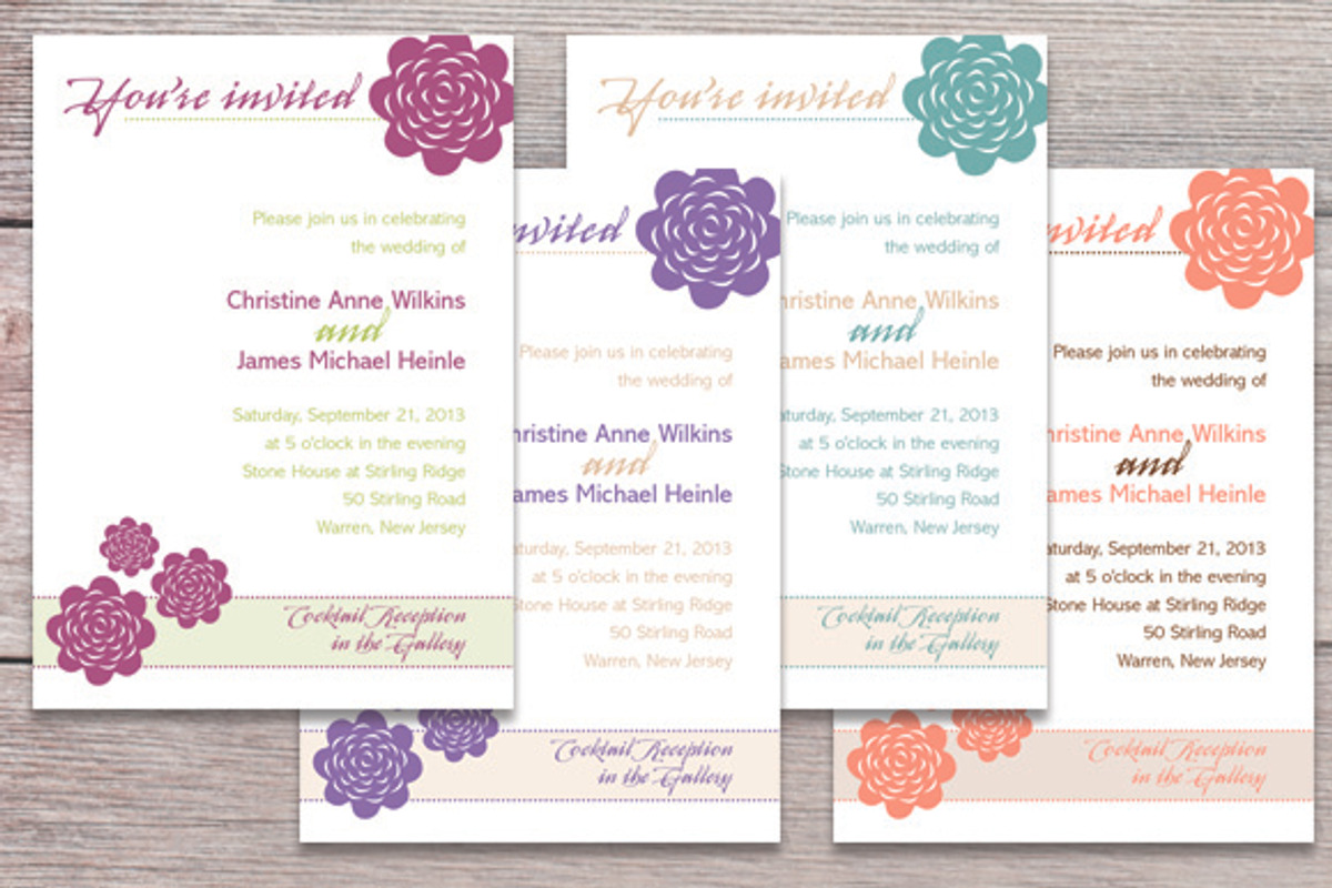 Floral wedding invitations, an Invitation Template by Claudia Petrilli Design (Photo 1 of 2)