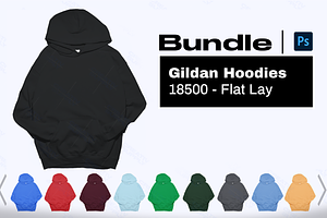 Hoodie Mockups Flat Lay Bundle 18500
