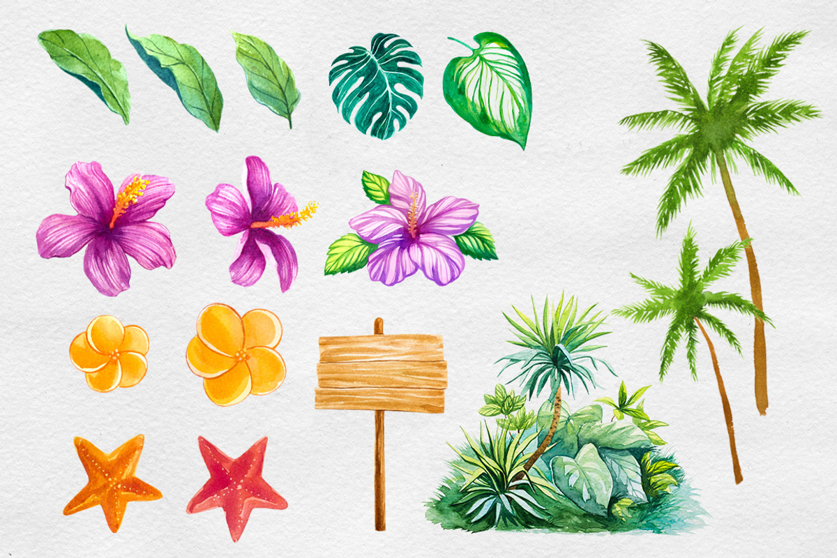 Surfing. Watercolor set., an Illustration by AlexGreenArt (Photo 5 of 5)
