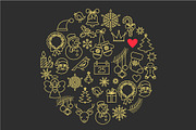 Christmas Stroke Icons set, an Outline Icon by Marish (Thumbnail 2 of 5)