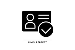 Identity verified black glyph icon, an Icon by IMG Visuals
