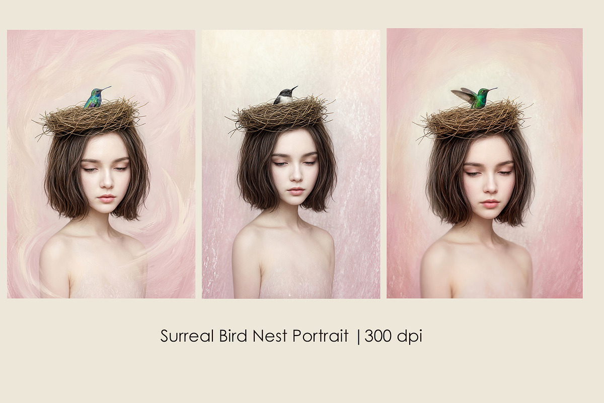 Surreal Bird Nest Portrait, a Person Illustration by StockVerse Creative (Photo 1 of 4)