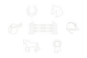 Horse Icon Vector Set, an Outline Icon by Leah Suzanne (Thumbnail 3 of 3)