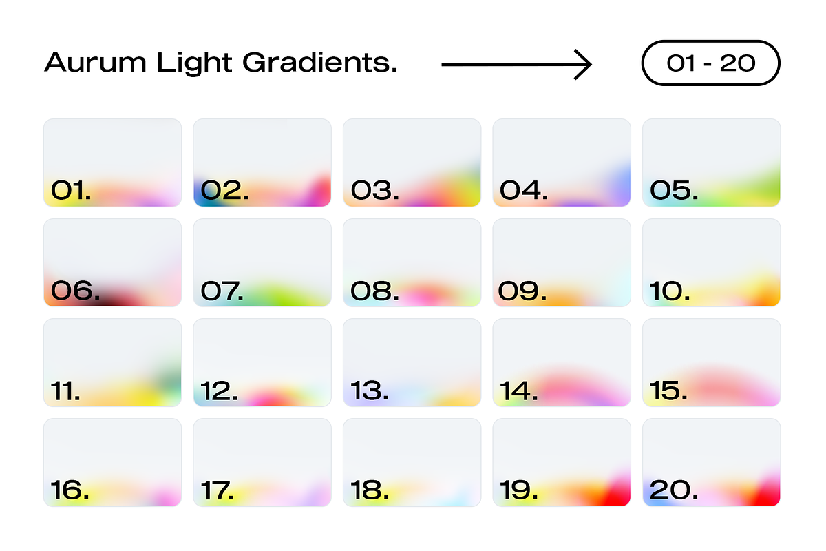 100 Aurum Light Gradients Collection, a Texture Graphic by Asylab (Photo 2 of 16)