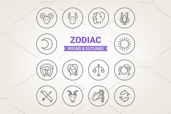 Circle Zodiac Icons