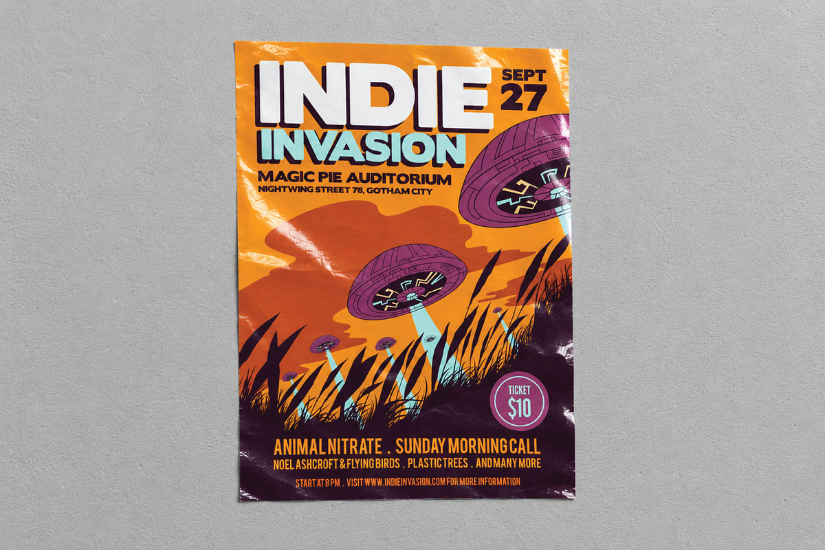 Alien Invasion Vector Art Flyer, a Flyer Template by ashenterprise (Photo 2 of 3)