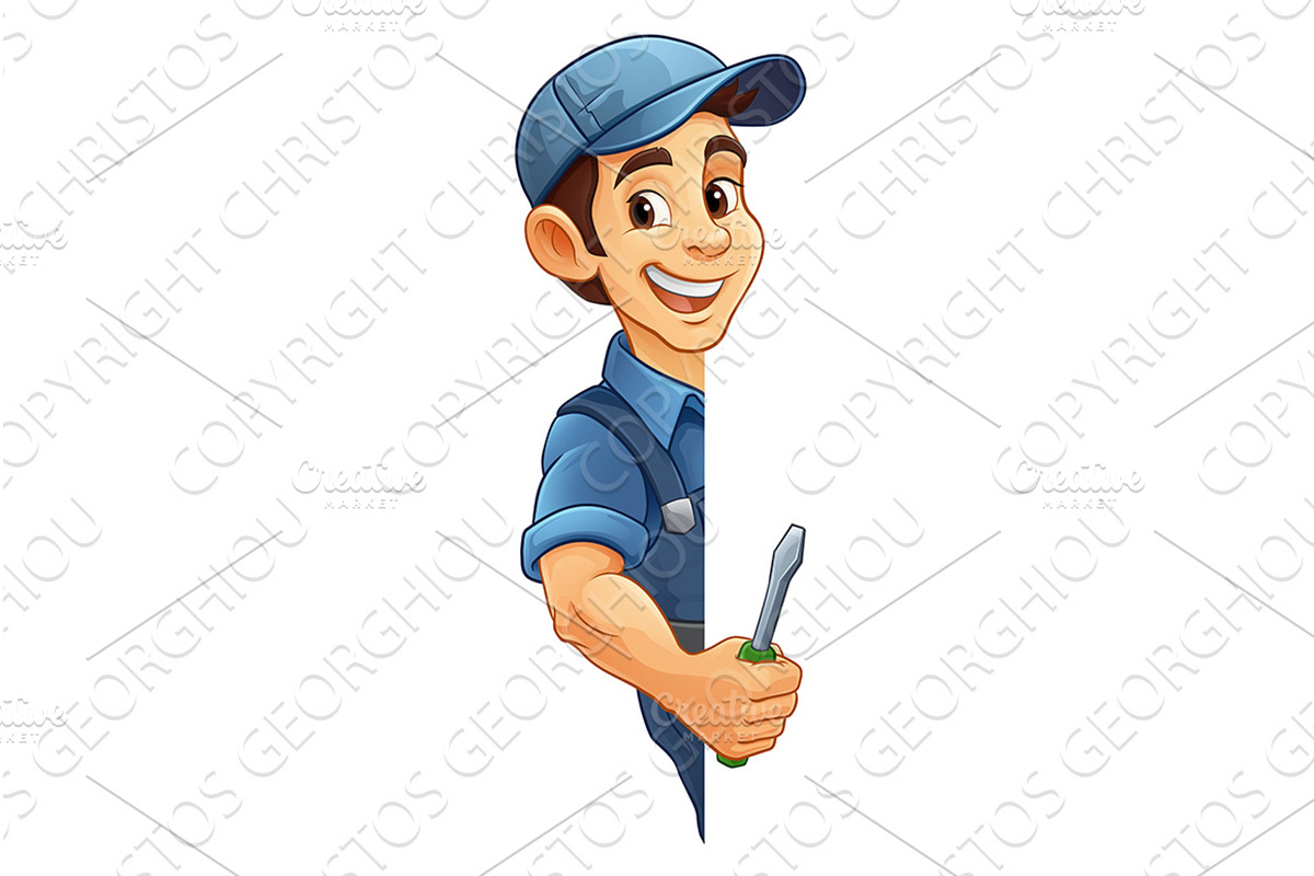 Electrician Handyman Screwdriver, a Person Illustration by Christos Georghiou