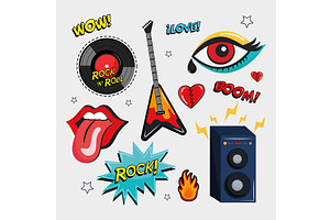 Rock And Roll Seven Stickers