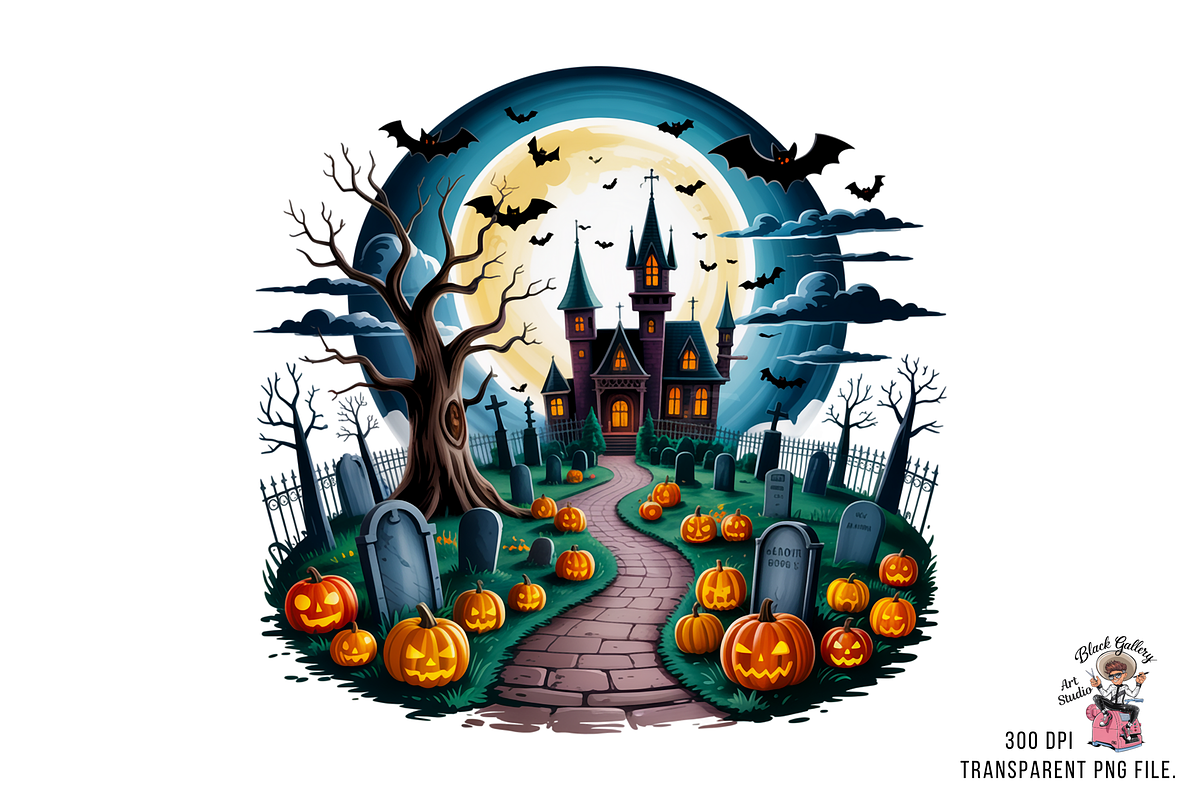 Spooky Halloween Night PNG Bundle, a Graphic by Clipart Bloom (Photo 2 of 11)