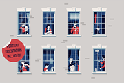Neighbors In Windows, a Person Illustration by Masha Tace (Thumbnail 1 of 2)