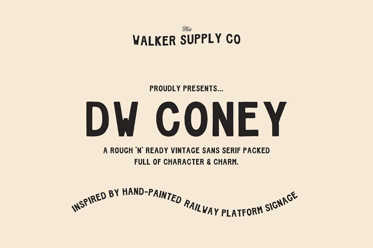 DW Coney - Vintage Hand-Painted Font, a Font by Walker Design Co. (Photo 1 of 5)