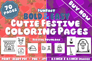 70 Cutie Festive Coloring Pages, a Decorative Illustration by FunFact (Thumbnail 1 of 4)