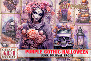 Purple Gothic Halloween Junk Journal, a Seasonal Illustration by CraftArtStory (Thumbnail 1 of 5)