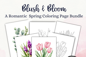 Blush & Bloom Spring Coloring Pages