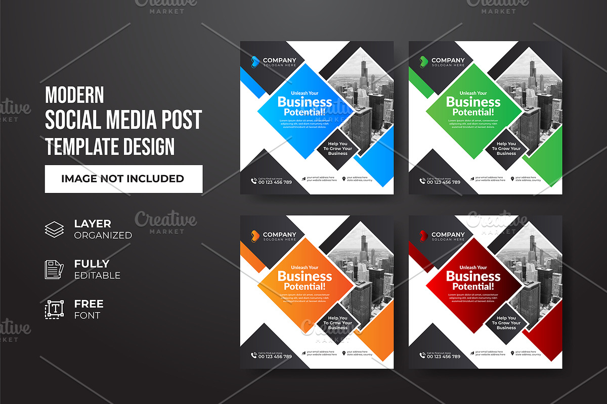 Social Media Post Template, a Social Media Template by gstudiovect21 (Photo 12 of 72)