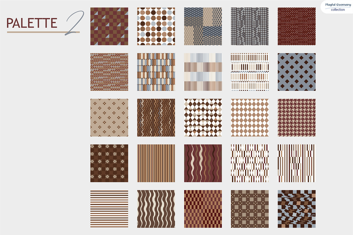 Playful Geometry - Pattern Bundle, a Pattern Graphic by InaCorart (Photo 5 of 17)