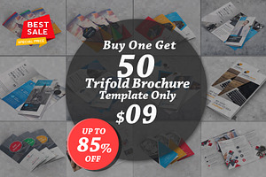 50 Business Trifold Brochures Bundle