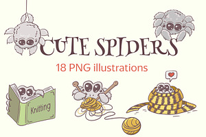 Cute spiders illustrations