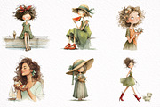 Watercolor Summer Girl Clipart, an Illustration by DreamArtGraphic (Thumbnail 6 of 8)