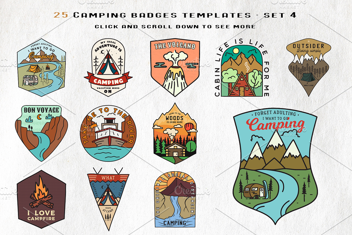 Simple Camp Scenes Logo Creation Kit, a Branding & Logo Template by JeksonGraphics (Photo 18 of 24)