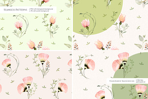 Transparent Blush Garden Watercolor