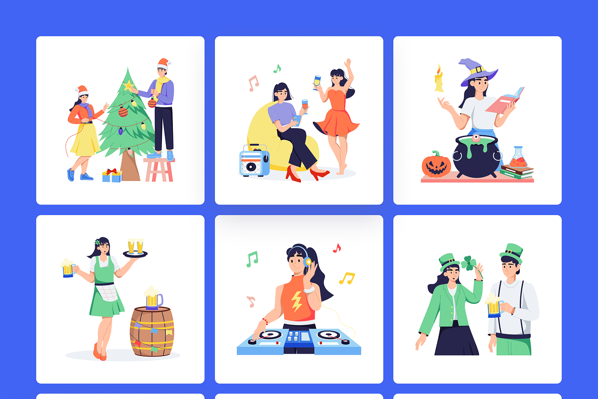 Animated Party and Celebration, a Person Illustration by Prosymbols (Photo 7 of 11)