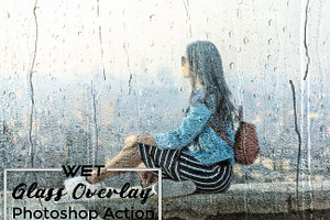 Wet Glass Overlay Photoshop Action, an Action Add-On by Studio Retouch
