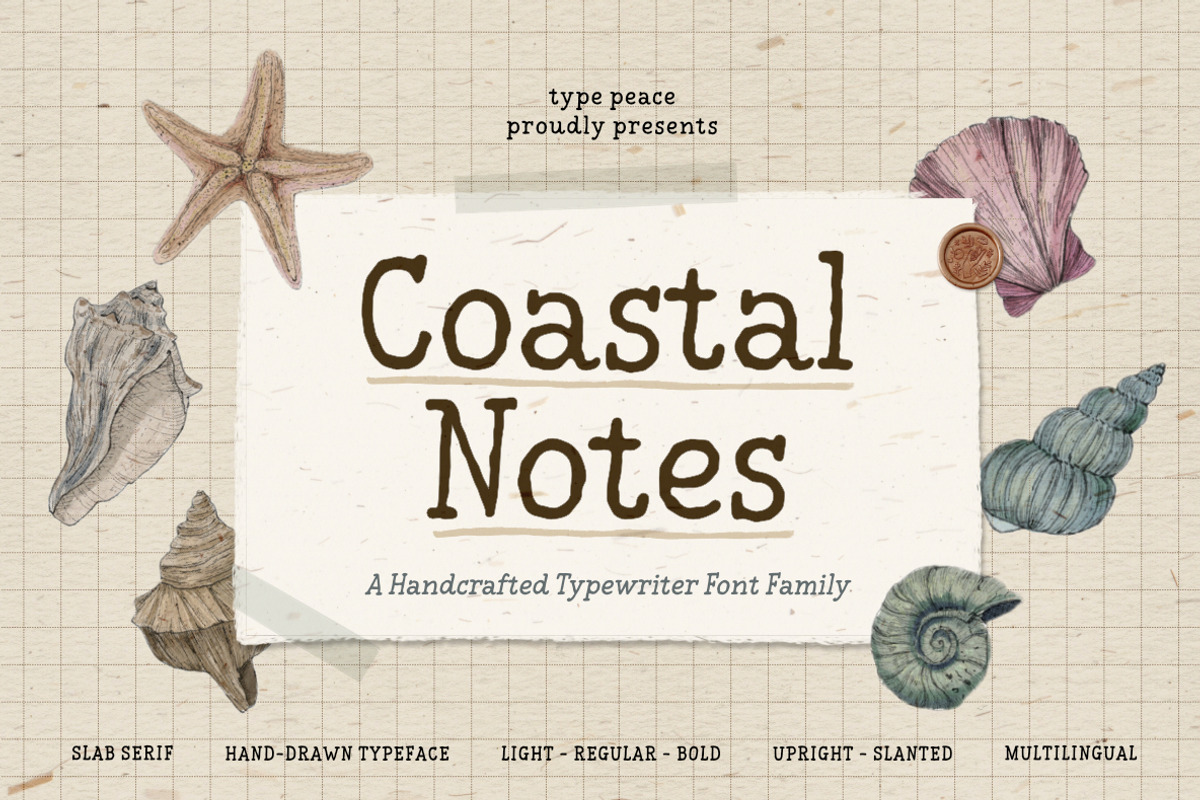 COASTAL NOTES | Typewriter Font, a Handwritten Font by type peace (Photo 1 of 10)