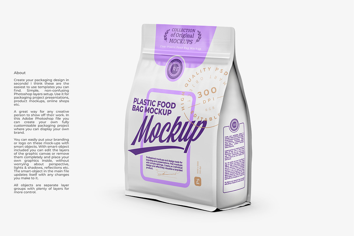 Plastic Bag Mockup, a Packaging Mockup by Reformer Mockup (Photo 3 of 6)