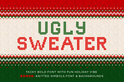 UGLY SWEATER Font and backs, a Font by VasilkovS (Thumbnail 1 of 7)