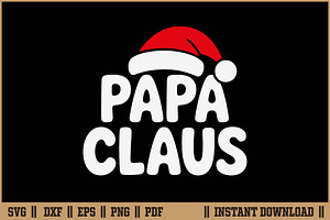 Papa Claus Christmas Grandpa SVG, a Seasonal Illustration by Handy Arts Studio