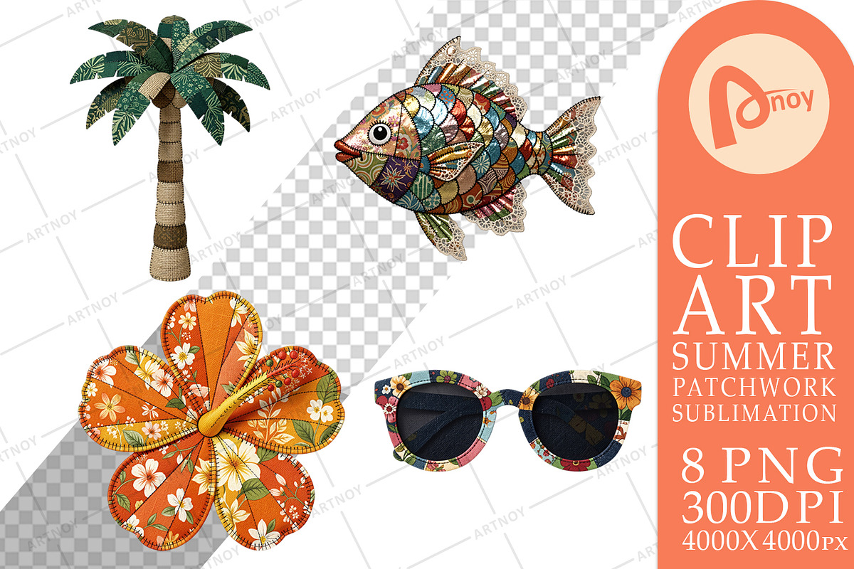 Summer Patchwork Sublimation, a Seasonal Illustration by Artnoy (Photo 15 of 18)