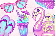 Pastel Goth Beach clipart, a Seasonal Illustration by SecondOfJuly (Thumbnail 4 of 5)