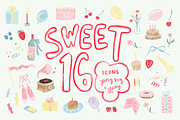 Sweet 16 Clipart Set, an Icon by Jordyn Grace Design (Thumbnail 1 of 7)