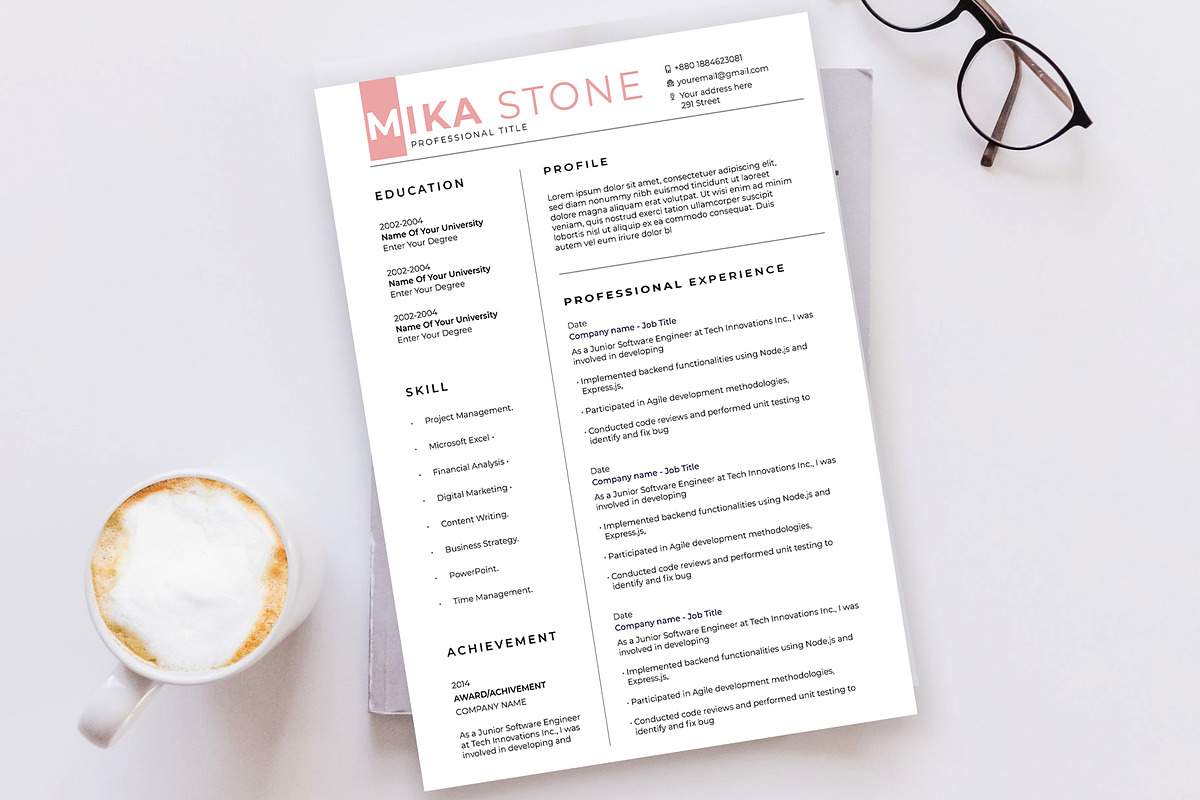 Modern Resume & Cover Letter Design, a Resume Template by Sharifull11 (Photo 4 of 4)