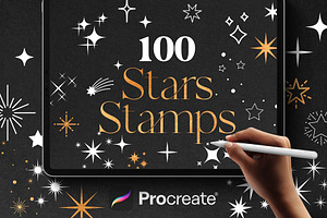 100 Procreate Stars Stamps