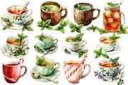Watercolor  Tea clipart, an Illustration by Designworld (Thumbnail 3 of 4)
