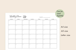 Undated Monthly Planner